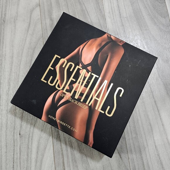 Honey Birdette Essentials Black Open Back Brief Panty Size XL - Picture 1 of 3